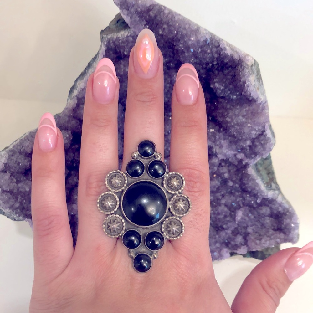 Sterling Silver Ring with Onyx